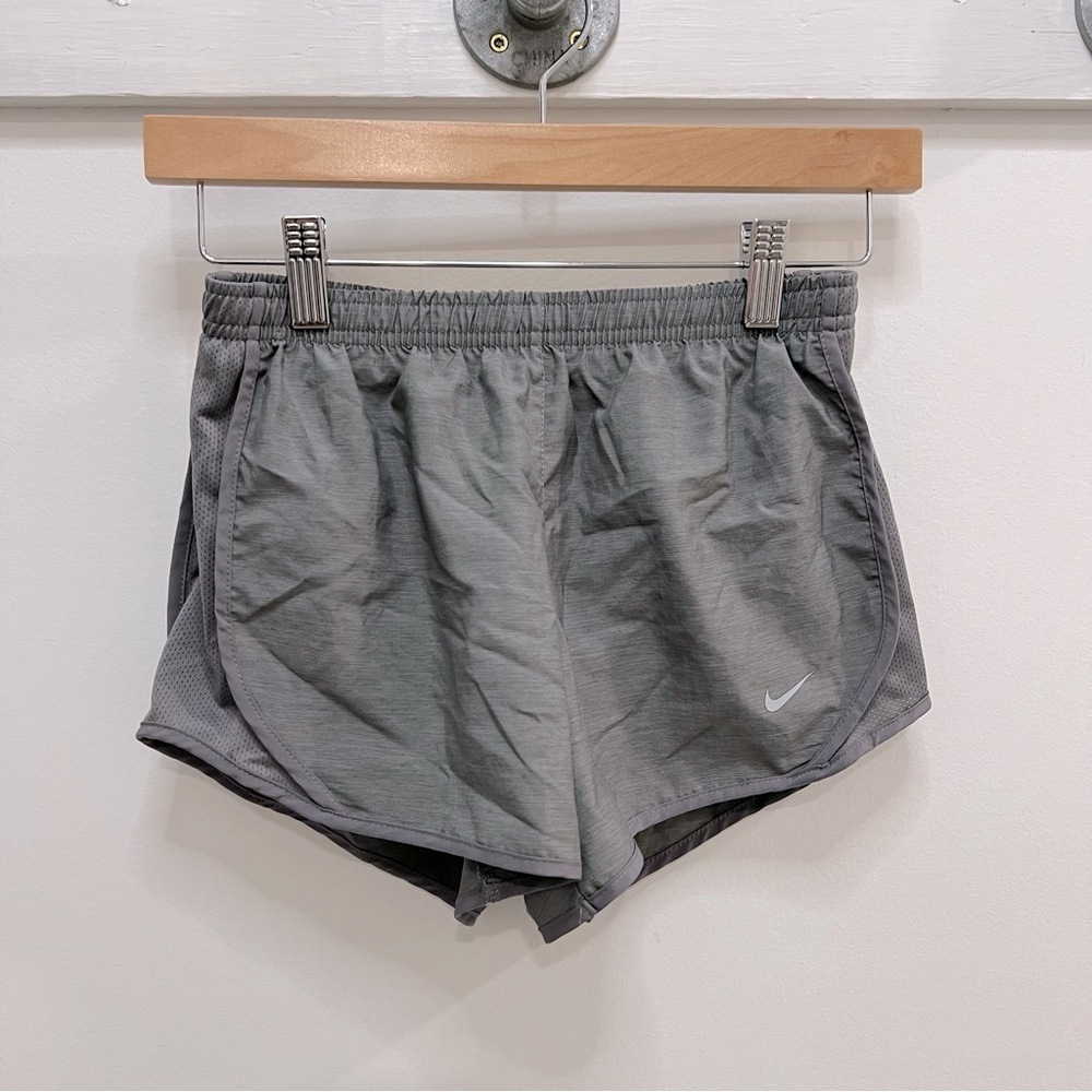Nike dri fit gray running shorts with liner